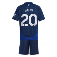 Manchester United Diogo Dalot #20 Bortaställ Barn 2024-25 Korta ärmar (+ Korta byxor)